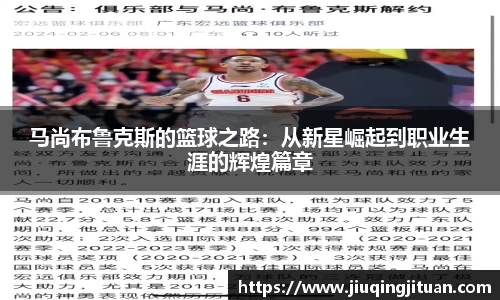 马尚布鲁克斯的篮球之路：从新星崛起到职业生涯的辉煌篇章